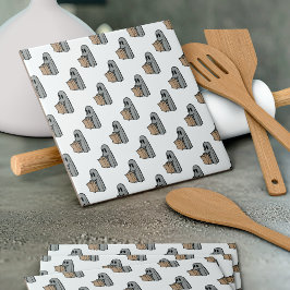 ハロウィーン，かわいい幽霊グレー，トリックまたはトリートブー タイル