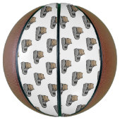 ハロウィーン，かわいい幽霊グレー，トリックまたはトリートブー バスケットボール (縦)