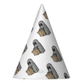 ハロウィーン，かわいい幽霊グレー，トリックまたはトリートブー パーティーハット (左)