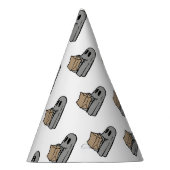 ハロウィーン，かわいい幽霊グレー，トリックまたはトリートブー パーティーハット (右)