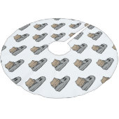 ハロウィーン，かわいい幽霊グレー，トリックまたはトリートブー ブラッシュドポリエステルツリースカート (アングル)