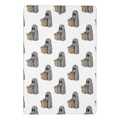 ハロウィーン，かわいい幽霊グレー，トリックまたはトリートブー ミニクリップボード (裏面)