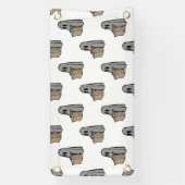 ハロウィーン,かわいい幽霊グレー,トリックまたはトリートブー 横断幕 (縦)