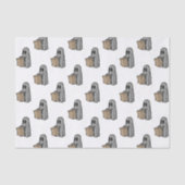 ハロウィーン，かわいい幽霊グレー，トリックまたはトリートブー 薄葉紙 (正面)