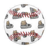 ハロウィーン，かわいい幽霊グレー，トリックまたはトリートブー 野球ボール (裏面)