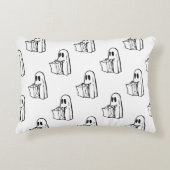 ハロウィーン,かわいい幽霊ホワイト,トリックまたはトリートブー アクセントクッション (正面)