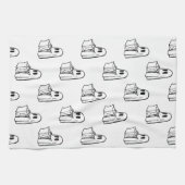 ハロウィーン，かわいい幽霊ホワイト，トリックまたはトリートブー キッチンタオル (横)