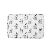 ハロウィーン，かわいい幽霊ホワイト，トリックまたはトリートブー バスマット (正面)