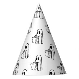ハロウィーン，かわいい幽霊ホワイト，トリックまたはトリートブー パーティーハット