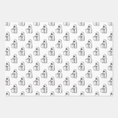 ハロウィーン，かわいい幽霊ホワイト，トリックまたはトリートブー ラッピングペーパーシート (正面3)