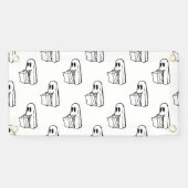 ハロウィーン,かわいい幽霊ホワイト,トリックまたはトリートブー 横断幕 (横)