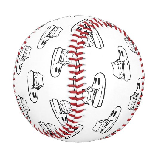 ハロウィーン，かわいい幽霊ホワイト，トリックまたはトリートブー 野球ボール (アングル)