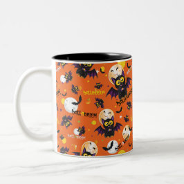 ハロウィーン かわいい コウモリ お化け ヴァンパイア デザイン ツートーンマグカップ