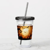 ハロウィーン/こうもり/カボチャ/秋 アクリルタンブラー (裏面)