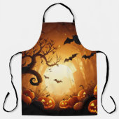 ハロウィーン/こうもり/カボチャ/秋 エプロン (正面)