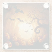 ハロウィーン/こうもり/カボチャ/秋 ガラスコースター (裏面)