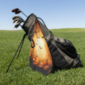 ハロウィーン/こうもり/カボチャ/秋 ゴルフタオル (グリーン)