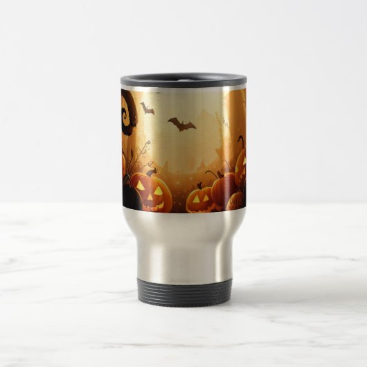 ハロウィーン/こうもり/カボチャ/秋 トラベルマグ (中央)