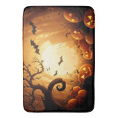 ハロウィーン/こうもり/カボチャ/秋 バスマット (正面縦)