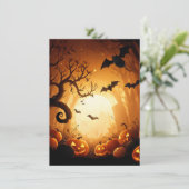 ハロウィーン/こうもり/カボチャ/秋 招待状 (スタンド正面)