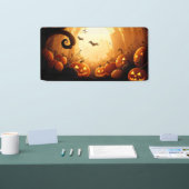 ハロウィーン/こうもり/カボチャ/秋 横断幕 (トレードショー)