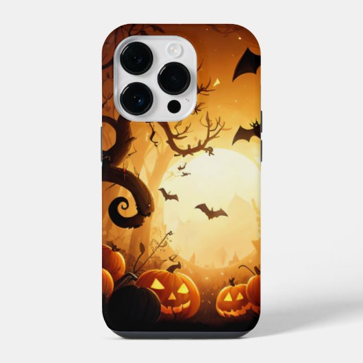ハロウィーン/こうもり/カボチャ/秋 iPhoneケース (裏面)