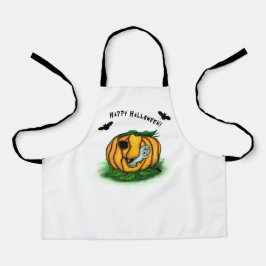 ハロウィーン、こうもり、幽霊、スパイダーの幽霊 エプロン