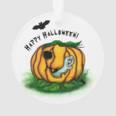 ハロウィーン、こうもり、幽霊、スパイダーの幽霊 オーナメント (裏面)