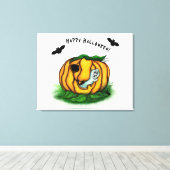 ハロウィーン、こうもり、幽霊、スパイダーの幽霊 キャンバスプリント (インサイチュ (ウッドフロア))