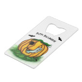 ハロウィーン、こうもり、幽霊、スパイダーの幽霊 クレジットカード栓抜き (正面アングル)