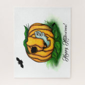 ハロウィーン、こうもり、幽霊、スパイダーの幽霊 ジグソーパズル (縦)