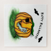 ハロウィーン、こうもり、幽霊、スパイダーの幽霊 ジグソーパズル (横)