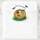 ハロウィーン、こうもり、幽霊、スパイダーの幽霊 スクエアシール (バッグ)