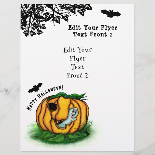 ハロウィーン、こうもり、幽霊、スパイダーの幽霊 チラシ (正面)