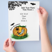 ハロウィーン、こうもり、幽霊、スパイダーの幽霊 チラシ (手)