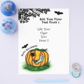 ハロウィーン、こうもり、幽霊、スパイダーの幽霊 チラシ (シングル)