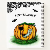 ハロウィーン、こうもり、幽霊、スパイダーの幽霊 ノートブック (裏面)