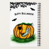 ハロウィーン、こうもり、幽霊、スパイダーの幽霊 ノートブック (裏面)