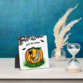 ハロウィーン、こうもり、幽霊、スパイダーの幽霊 フォトプラーク (インサイチュ)