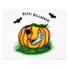 ハロウィーン、こうもり、幽霊、スパイダーの幽霊 フォトプリント           