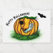 ハロウィーン、こうもり、幽霊、スパイダーの幽霊 フードラベル (シングルラベル)