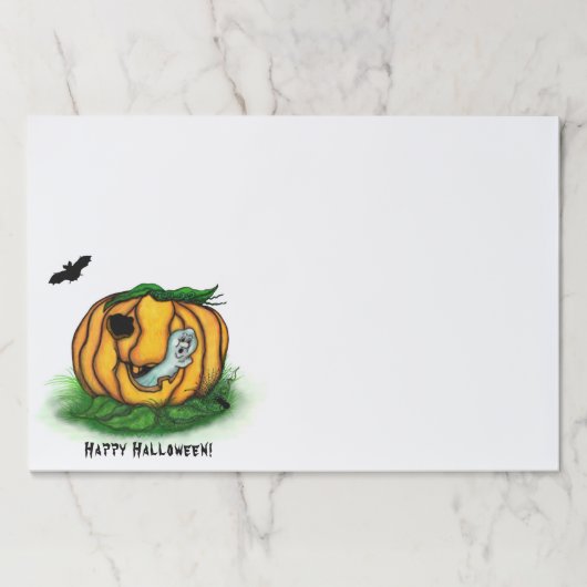 ハロウィーン、こうもり、幽霊、スパイダーの幽霊 ペーパーパッド (正面)