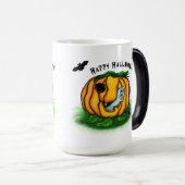 ハロウィーン、こうもり、幽霊、スパイダーの幽霊 モーフィングマグカップ (正面右)