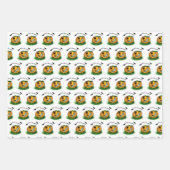 ハロウィーン、こうもり、幽霊、スパイダーの幽霊 ラッピングペーパーシート (正面3)