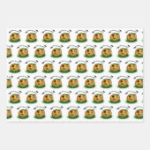 ハロウィーン、こうもり、幽霊、スパイダーの幽霊 ラッピングペーパーシート (正面2)