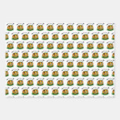 ハロウィーン、こうもり、幽霊、スパイダーの幽霊 ラッピングペーパーシート (正面)