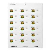 ハロウィーン、こうもり、幽霊、スパイダーの幽霊 ラベル (フルシート)