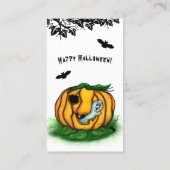 ハロウィーン、こうもり、幽霊、スパイダーの幽霊 名刺 (裏面)