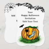 ハロウィーン、こうもり、幽霊、スパイダーの幽霊 招待状 (正面/裏面)