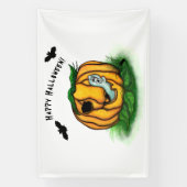 ハロウィーン、こうもり、幽霊、スパイダーの幽霊 横断幕 (縦)